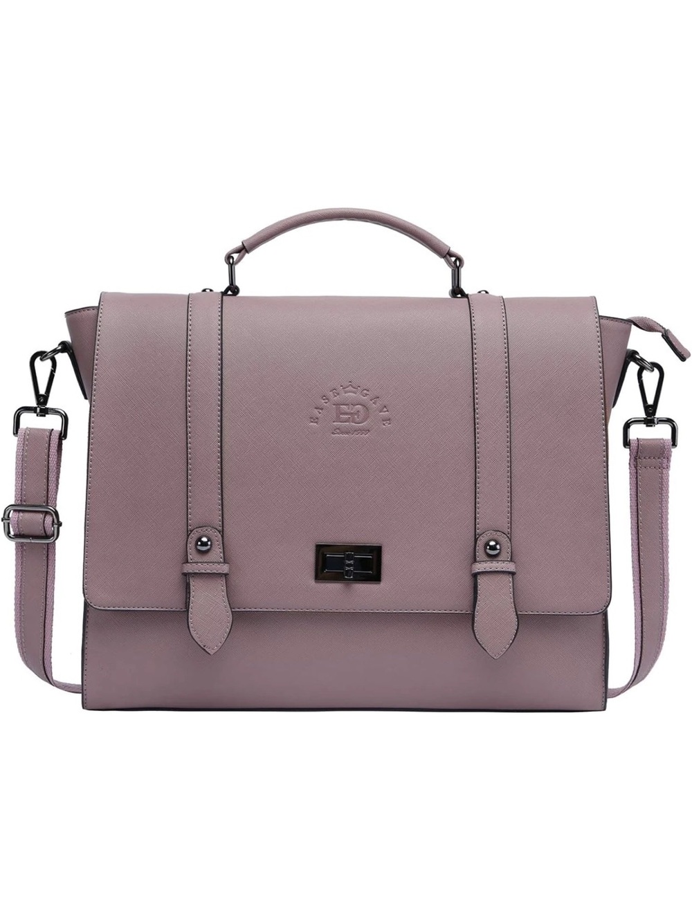 Chic Mauve Vintage Saffiano Eco-Leather Ease Gave 17" Laptop Briefcase